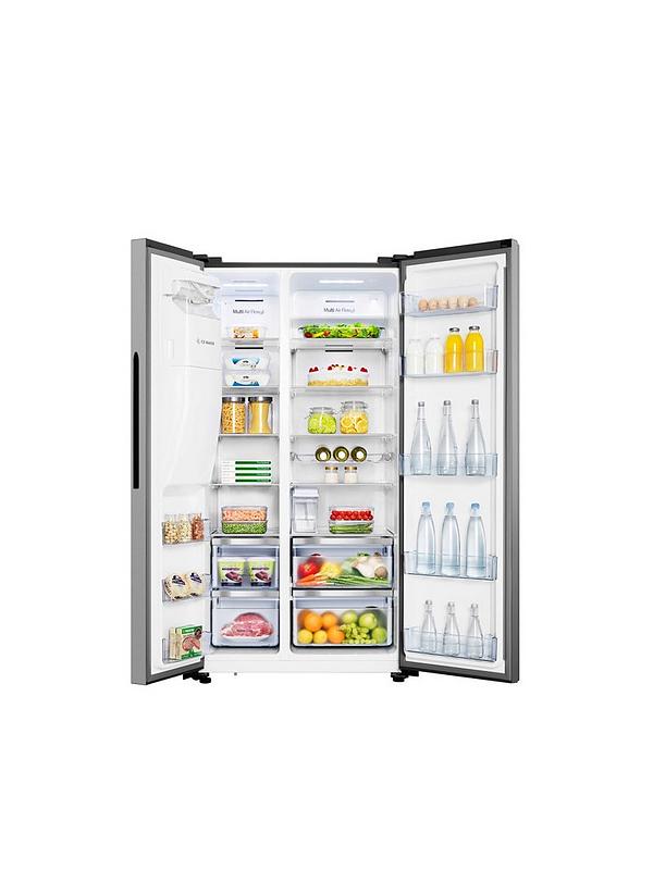 Hisense RS694N4TIE 90cm Wide Side by Side, Non-Plumbed Water and Ice, American Fridge Freezer - Stainless Steel - Image 2